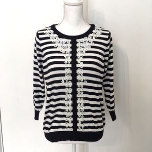 NWT! Lightweight navy and white striped sweater.
